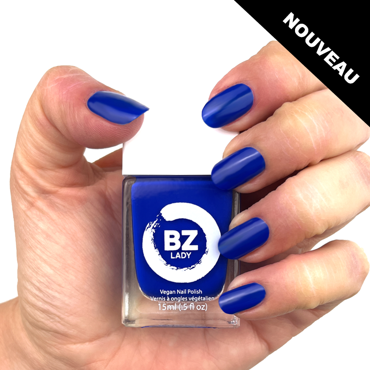 Vernis à ongles végan non-toxique bleu cobalt BZ Lady Los Angeles